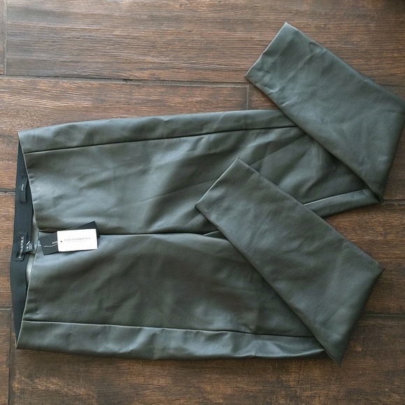 NWT Banana Republic Brown Vegan Leather Devon Pants - Women's 8 - Picture 3 of 8